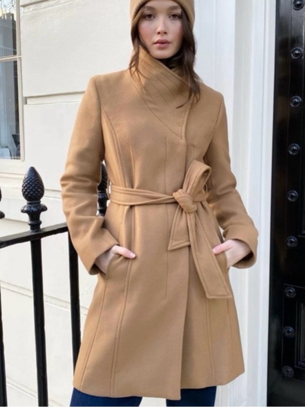 Aritzia Babaton The Connor Coat Tan women's jacket Sz L